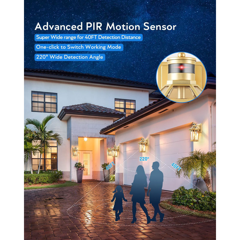 Wayfair outside lights with sensor on sale